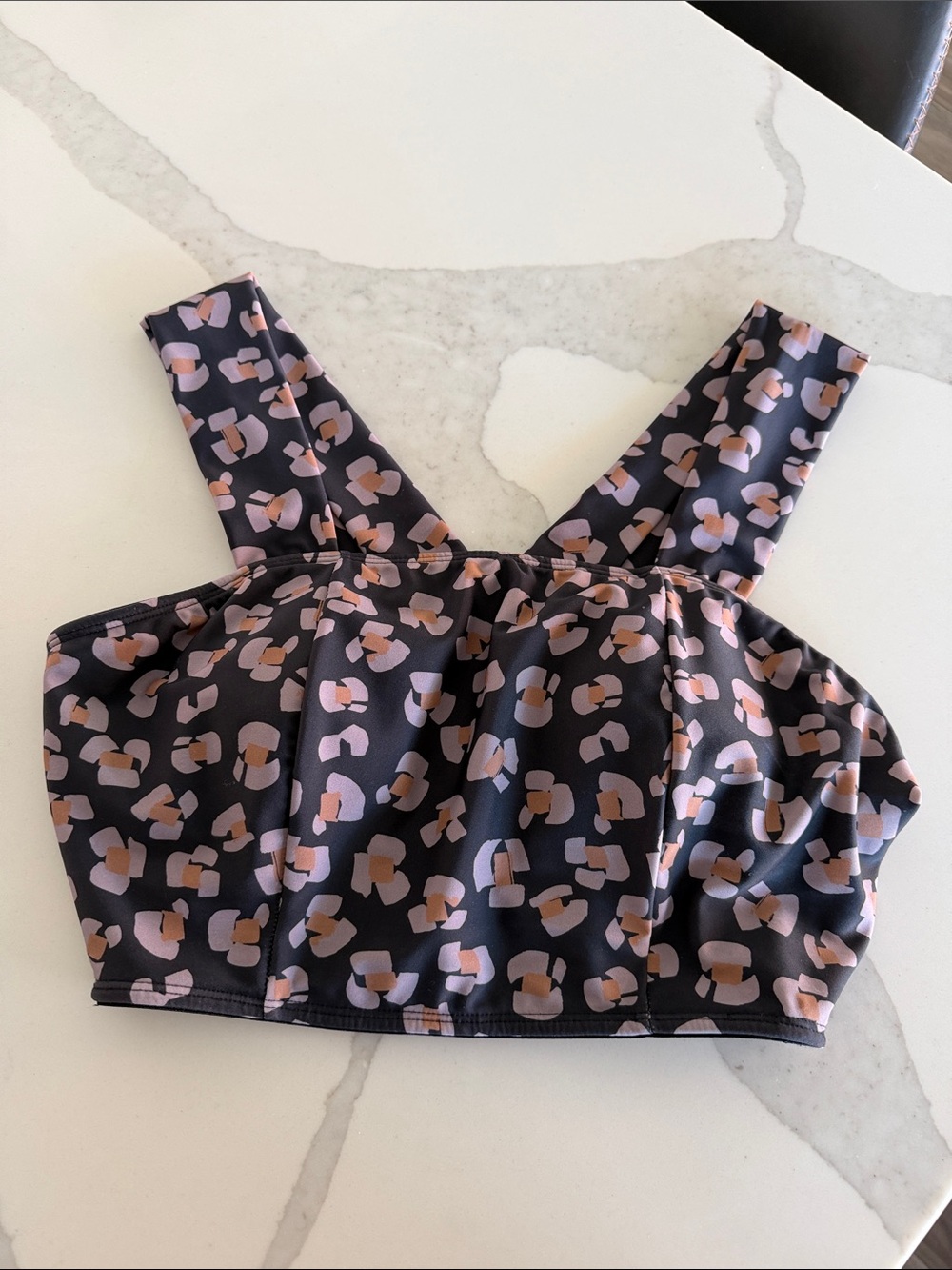 Downeast Swim Women’s Floral Print Swim Bikini Top - Sz Medium. Modest